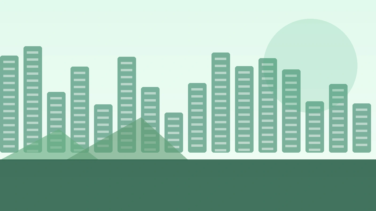 Illustration of a city housing skyline